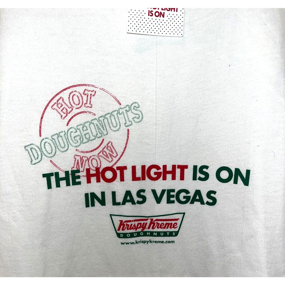 Krispy Kreme Vintage “The Hot Light Is On” Las Vegas T-Shirt NWT Mens XL Hanes - Picture 6 of 11